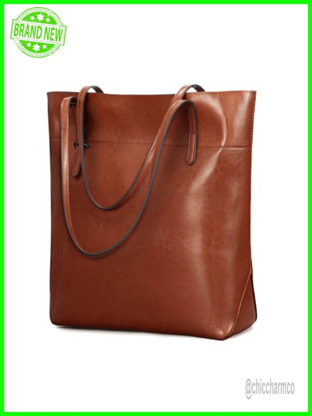 Genuine Leather Tote Shoulder Handbag Adjustable Straps Large Women Purse